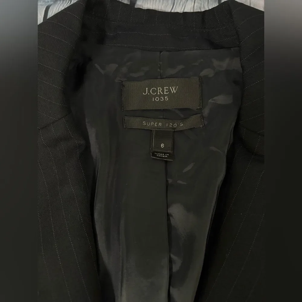 J. Crew 1035 Super 120's Pinstriped Businesscore Minimalist Preppy Blazer 6